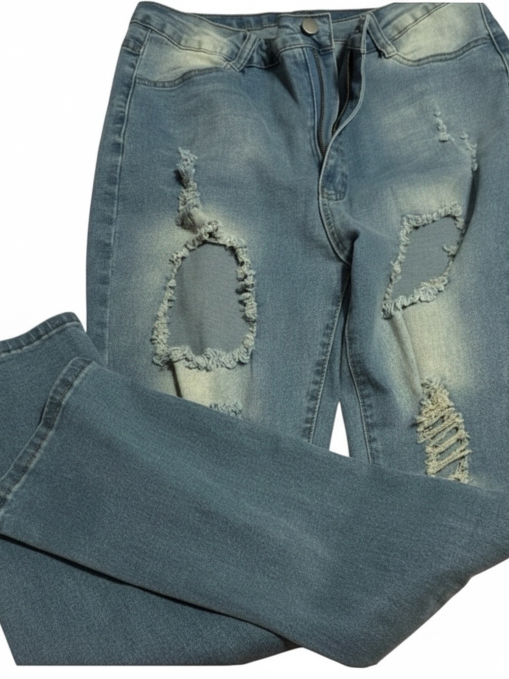 SHEIN Distressed Denim Skinny Jeans